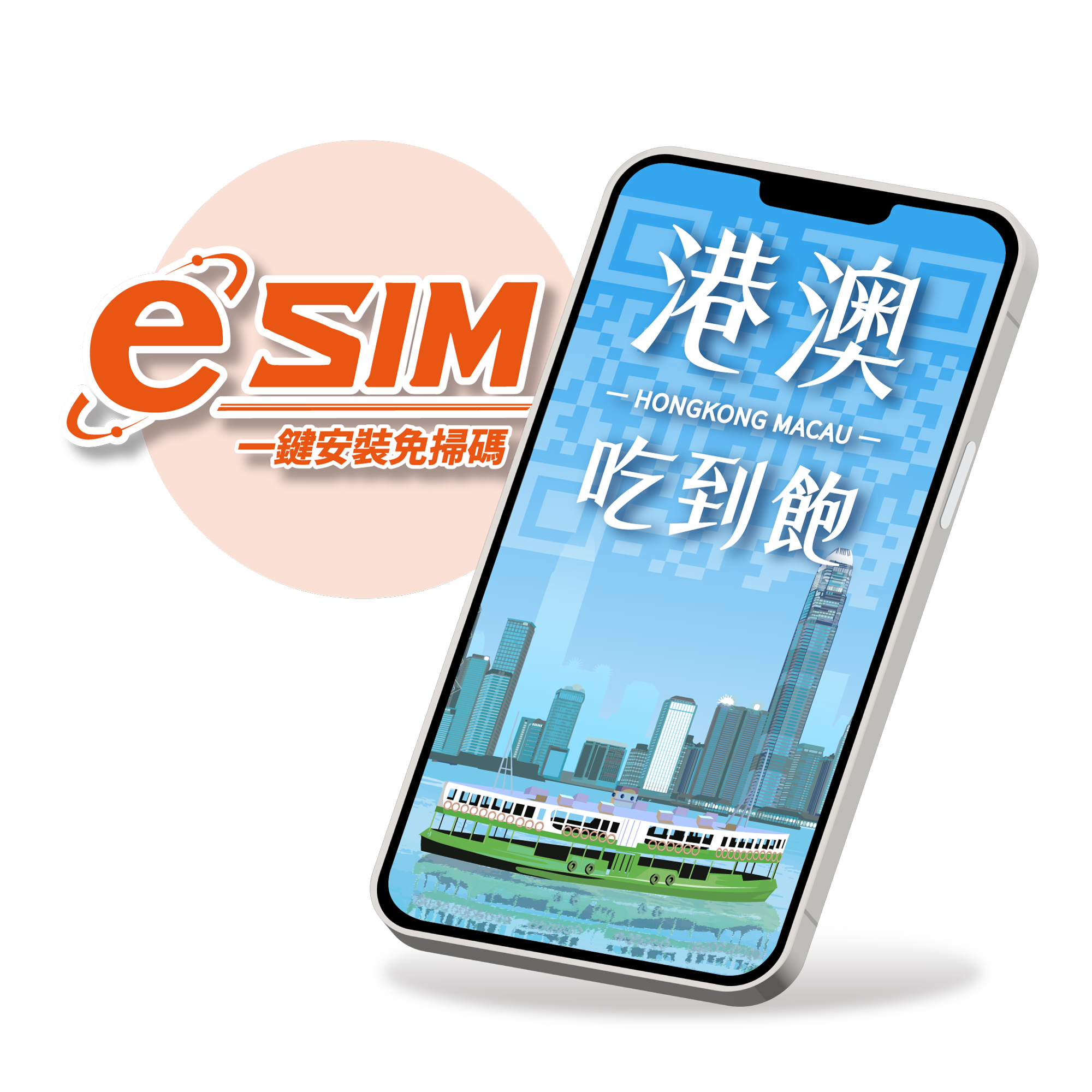【香港、澳門eSIM】無限量吃到飽-兩地通用